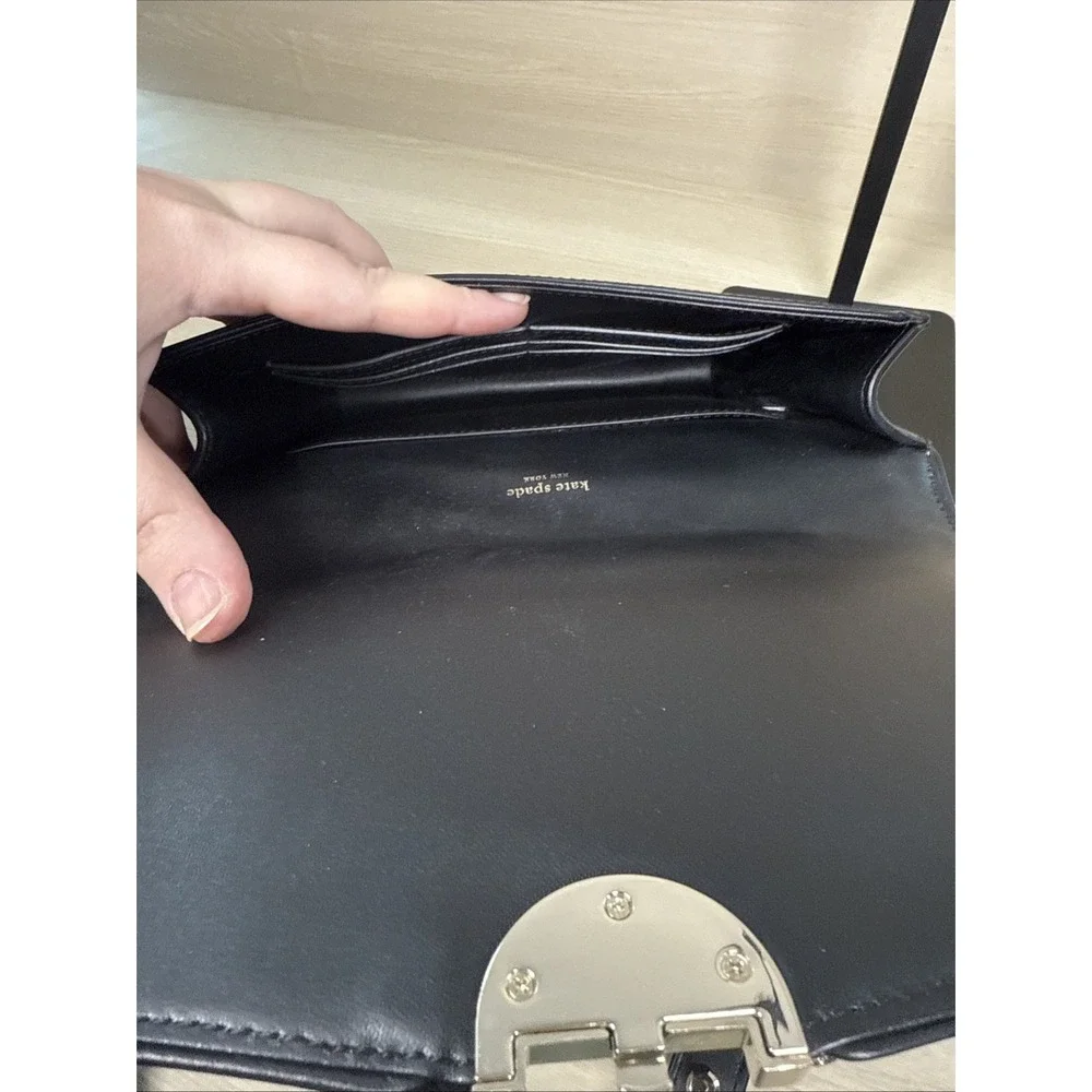 Kate Spade Neve Ocelot Medium Convertible Shoulder Crossbody Bag black gold $429